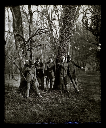 Radiohead, The King of Limbs - The picture was made for the press photo for the launch of the album The King of Limbs, the picture took two days to make using Sebastians camera and the Wet Collodion process
